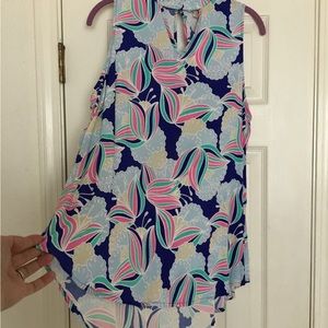 Allforcolor NWT Margot Choker -Water Lilly -High Low Women’s Top